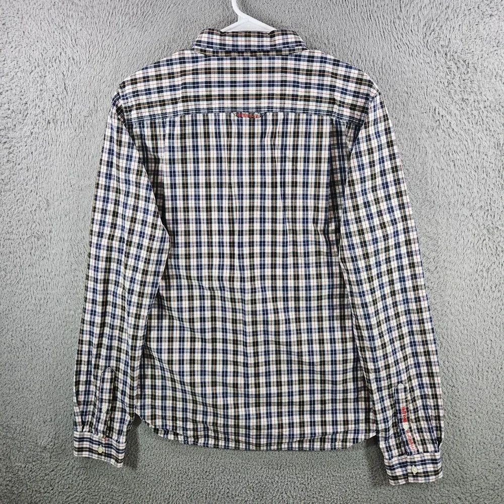 Superdry London Button Down Shirt Mens XL Plaid Long Sleeve Cotton‎